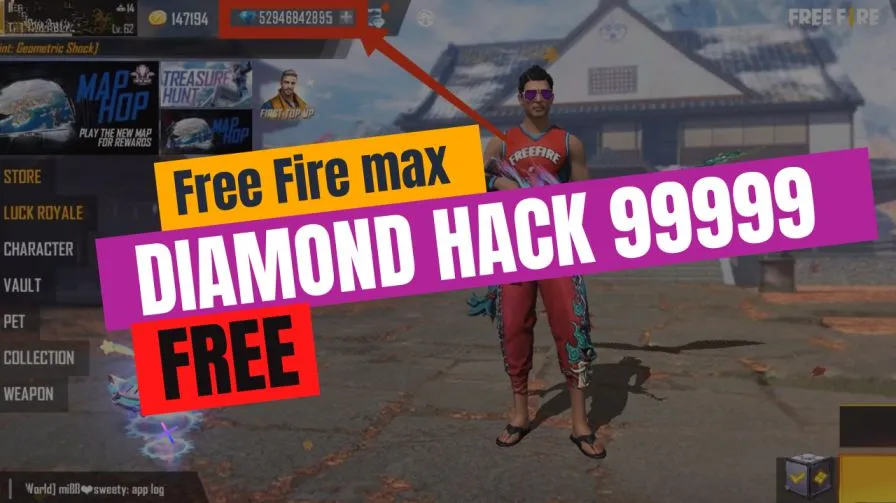 free fire max diamond hack 99999
