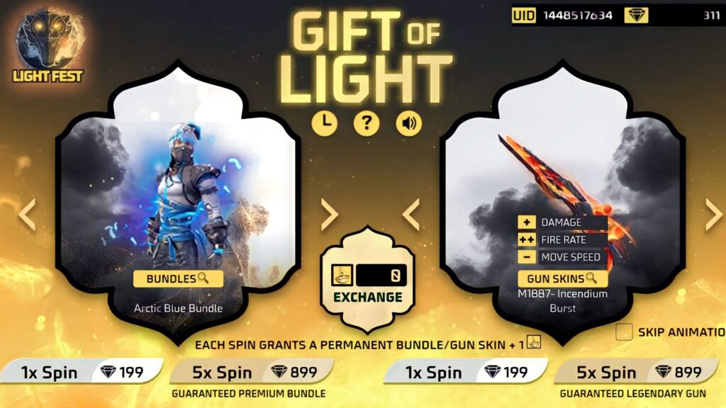 Gift Of Light Free Fire New Event