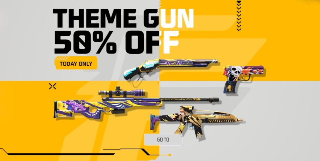 free fire max theme gun skin offer