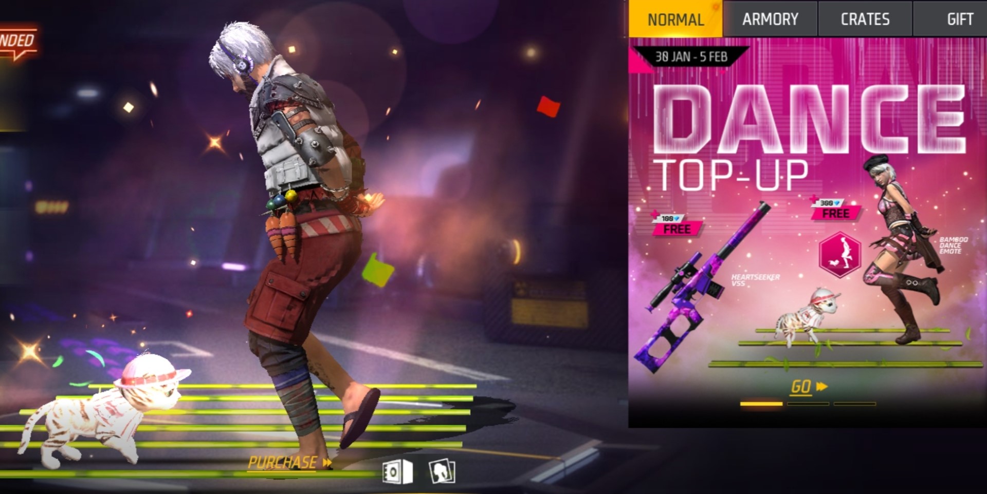 Free Fire max new Dance top-up event