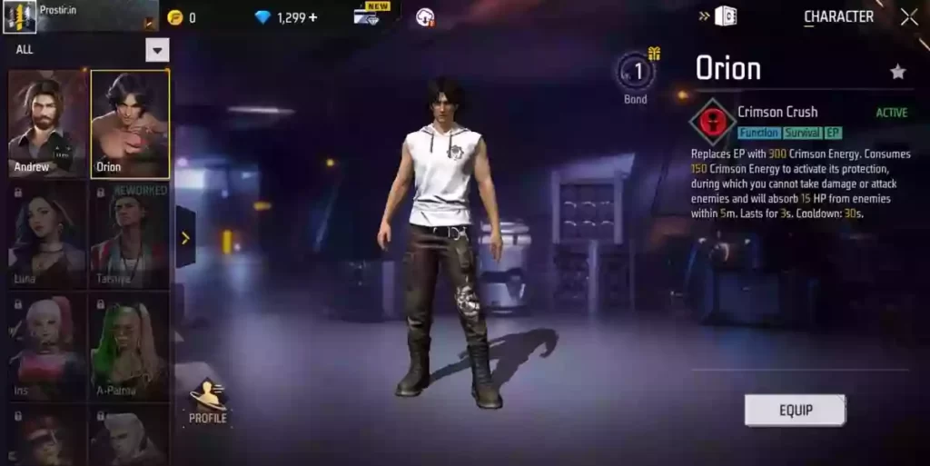 free fire max new orion character
