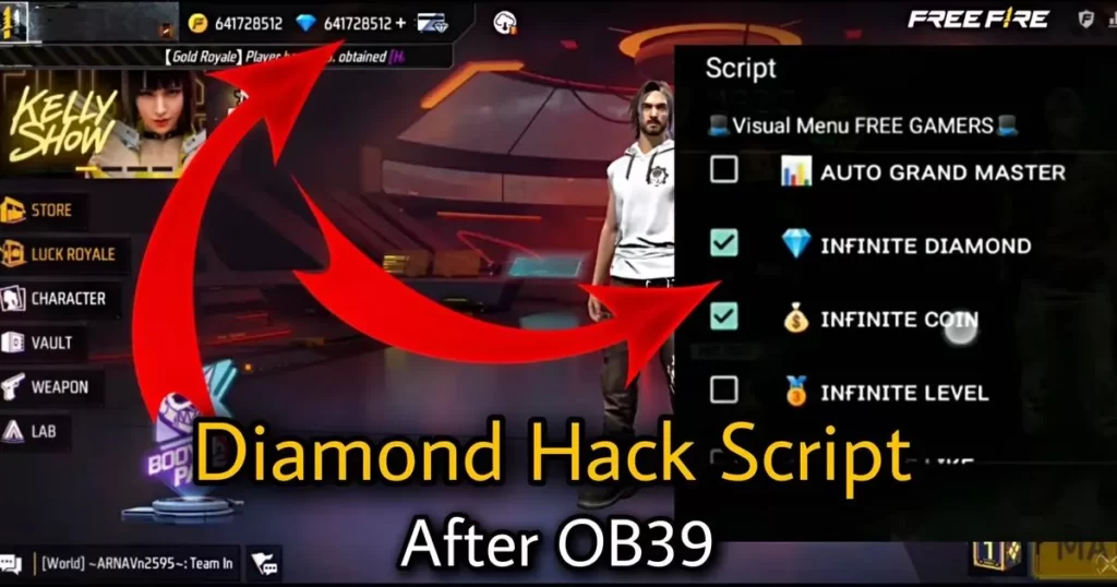 Free Fire Diamond Hack Script Download After OB39 Update