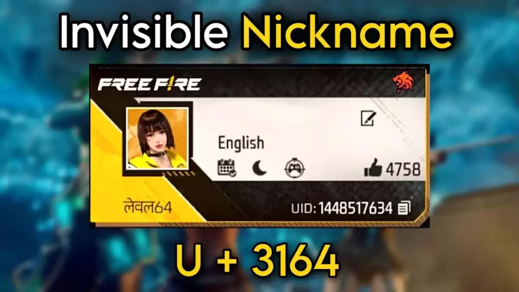 free fire Invisible nickname